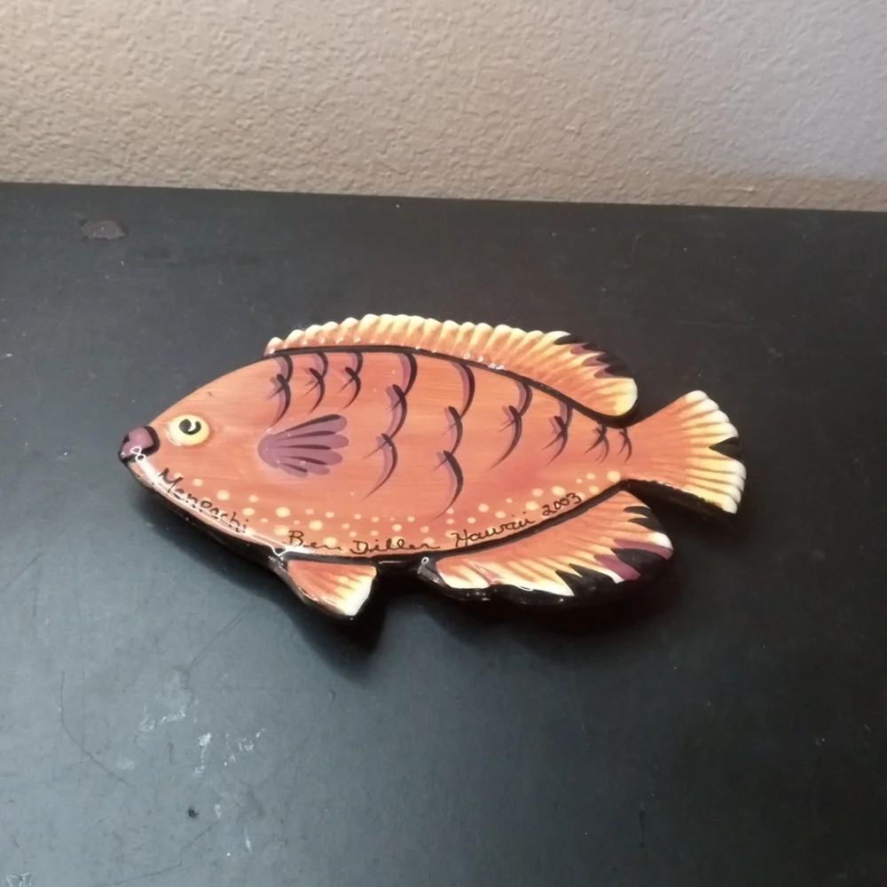 GORGEOUS Signed Ben Diller Art Hawaii 2003 Menpachi Stoneware 8